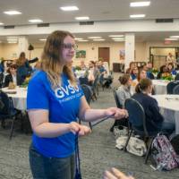 photo of Thompson Scholar receiving honor cord